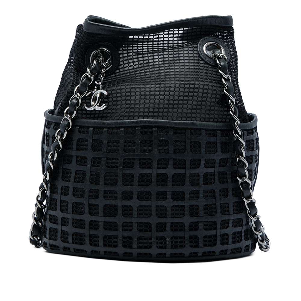 Pre-Loved Chanel CC Mesh and Perforated Calfskin Bucket Bag